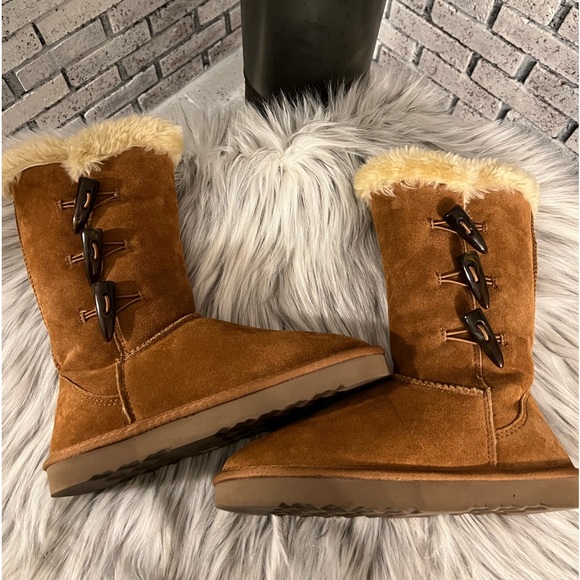Style & Co Suede Boots With Faux-Fur Cuffs NEW - Picture 2 of 15